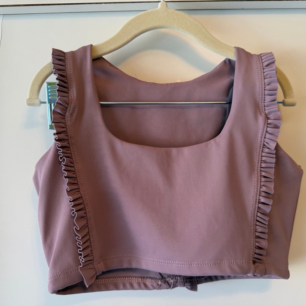 Tiger Friday Mauve Ruffle Active Shorts Set - Picture 3 of 7